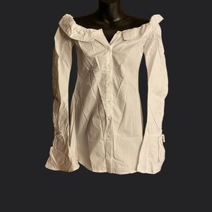 Off-the-Shoulder Shirt Dress